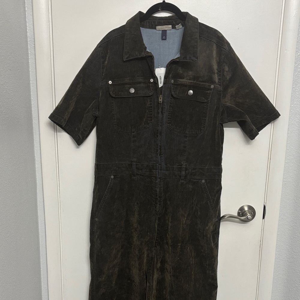 Universal Thread Dark Green Denim Jumpsuit